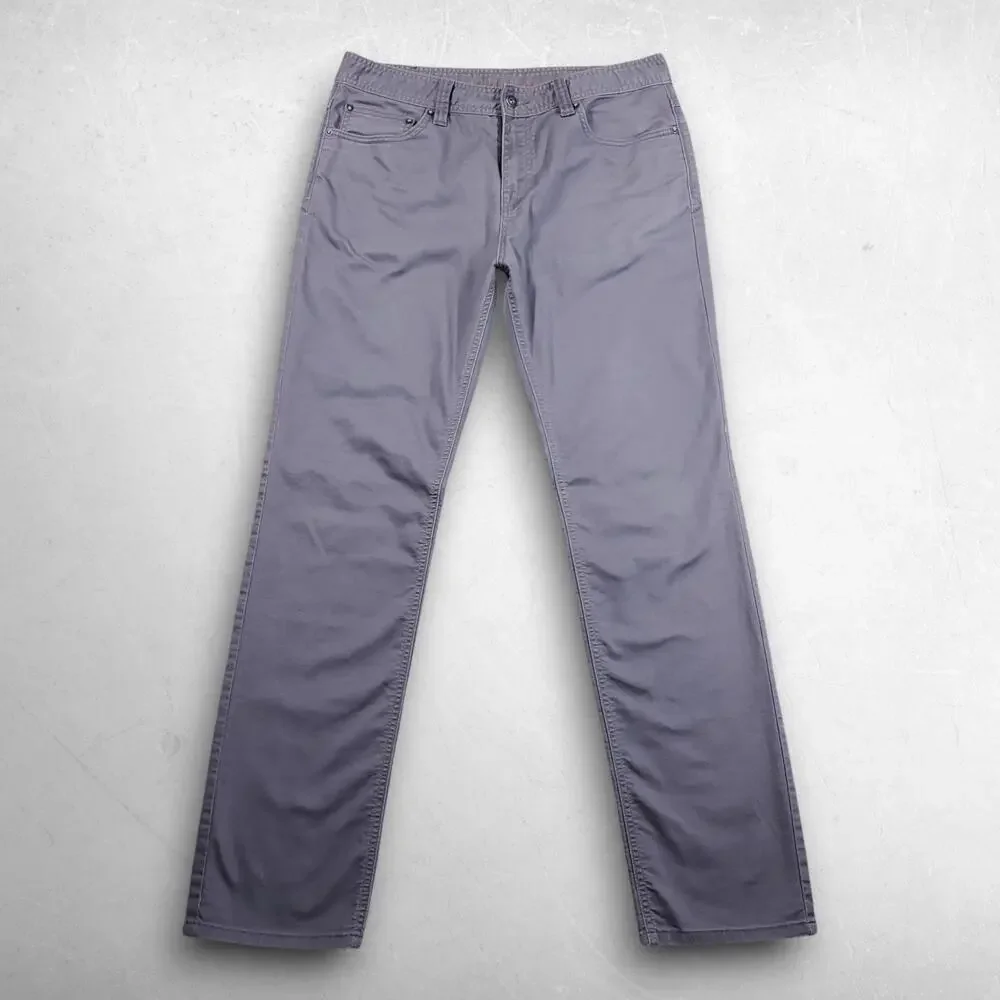 prAna Bridger Slim Fit Straight Leg Jeans Men 34x34 Gray Stretch Gorpcore Outdoo